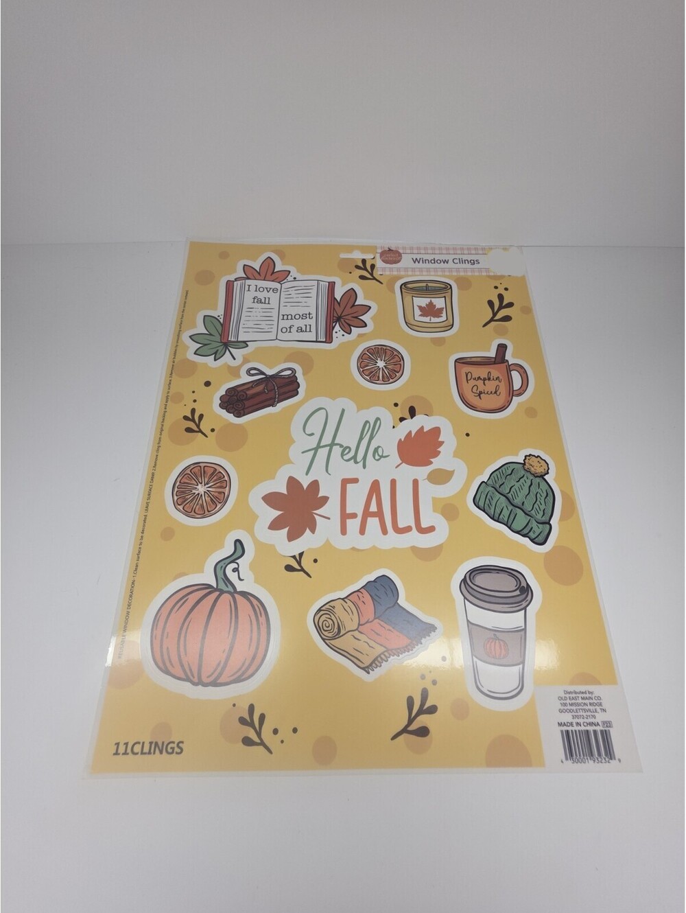 Fall Autumn Thanksgiving Window Clings Pumpkin Turkey leaves Harvest Home NEW
